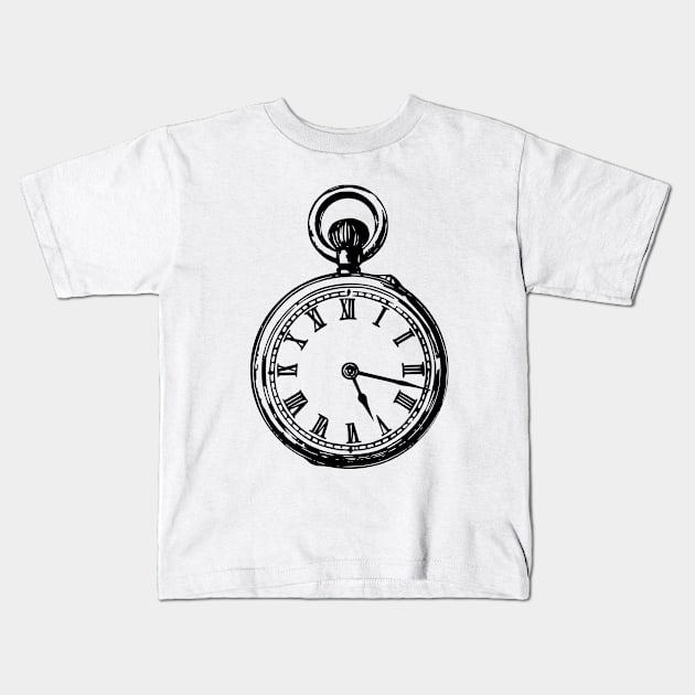 Vintage Pocket Watch Kids T-Shirt by Vintage Boutique